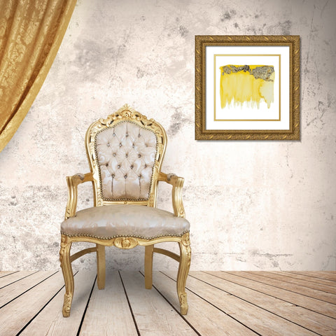 Gold Flake Yellow Gold Ornate Wood Framed Art Print with Double Matting by Danelle, B.
