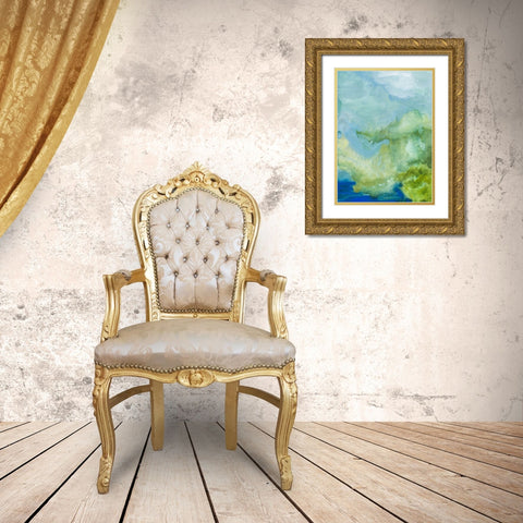 Blue Washed Skies Gold Ornate Wood Framed Art Print with Double Matting by Danelle, B.