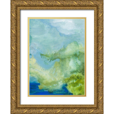 Blue Washed Skies Gold Ornate Wood Framed Art Print with Double Matting by Danelle, B.