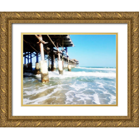 Cocoa Pier Gold Ornate Wood Framed Art Print with Double Matting by Wilson, Kali