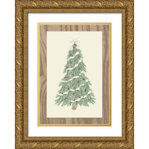 Hometown Christmas on Wood I Gold Ornate Wood Framed Art Print with Double Matting by Metz, Andi