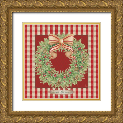 Hometown Christmas II Gold Ornate Wood Framed Art Print with Double Matting by Metz, Andi