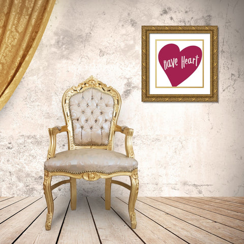 Have Heart Gold Ornate Wood Framed Art Print with Double Matting by SD Graphics Studio