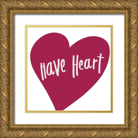 Have Heart Gold Ornate Wood Framed Art Print with Double Matting by SD Graphics Studio