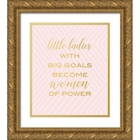 Little Ladies Gold Ornate Wood Framed Art Print with Double Matting by Quach, Anna