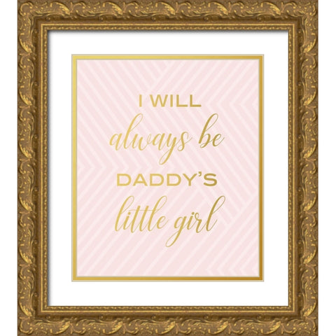 Little Girls Gold Ornate Wood Framed Art Print with Double Matting by Quach, Anna