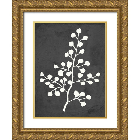 Fern Silhouette II Gold Ornate Wood Framed Art Print with Double Matting by Quach, Anna