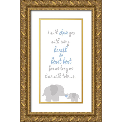 Breath And Heart Beat Gold Ornate Wood Framed Art Print with Double Matting by Quach, Anna