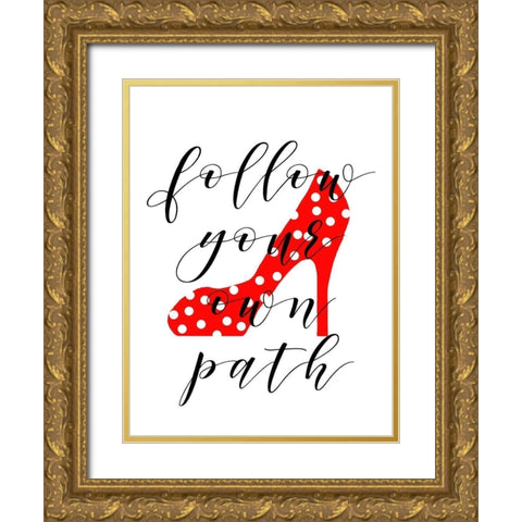 Follow your Path Gold Ornate Wood Framed Art Print with Double Matting by Quach, Anna