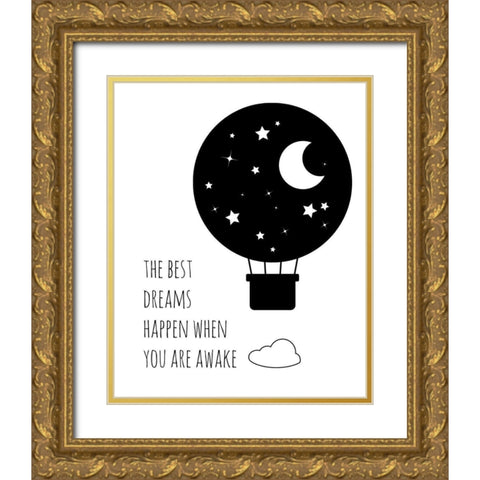 Best Dreams Gold Ornate Wood Framed Art Print with Double Matting by Quach, Anna