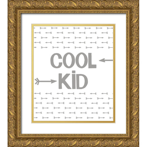 Cool Kid Gold Ornate Wood Framed Art Print with Double Matting by Quach, Anna