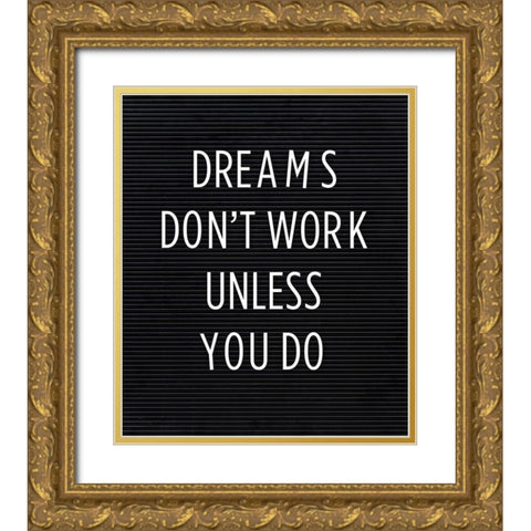 Dreams Gold Ornate Wood Framed Art Print with Double Matting by Quach, Anna