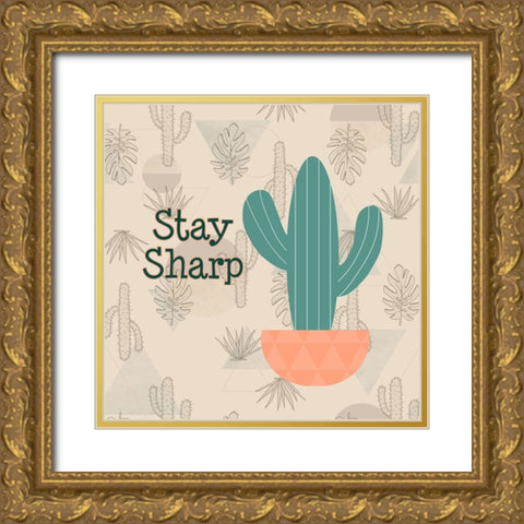 Stay Sharp Gold Ornate Wood Framed Art Print with Double Matting by Quach, Anna