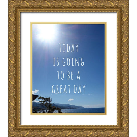 Great Day Gold Ornate Wood Framed Art Print with Double Matting by Quach, Anna