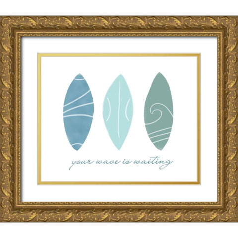 Your Wave Gold Ornate Wood Framed Art Print with Double Matting by Quach, Anna