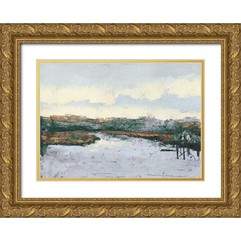 Along the Waters Gold Ornate Wood Framed Art Print with Double Matting by Green, Jenny