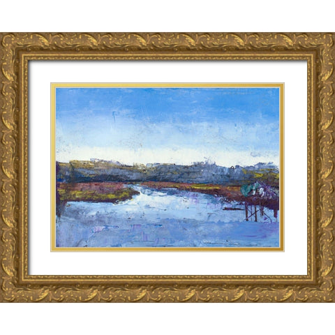 Along the Water Gold Ornate Wood Framed Art Print with Double Matting by Green, Jenny