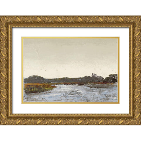 Along the Water (Neutral) Gold Ornate Wood Framed Art Print with Double Matting by Green, Jenny