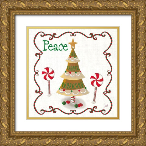 Gingerbread Forest II Gold Ornate Wood Framed Art Print with Double Matting by Metz, Andi