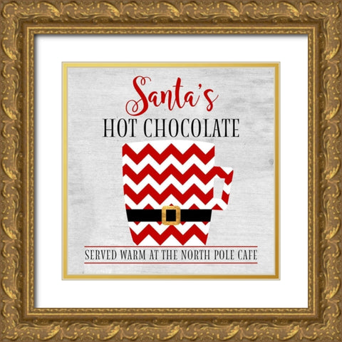 North Pole Cafe Gold Ornate Wood Framed Art Print with Double Matting by Quach, Anna