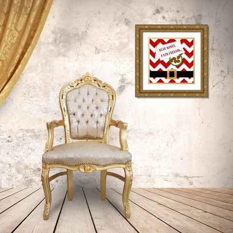 Dear Santa, I Can Explain Gold Ornate Wood Framed Art Print with Double Matting by Quach, Anna