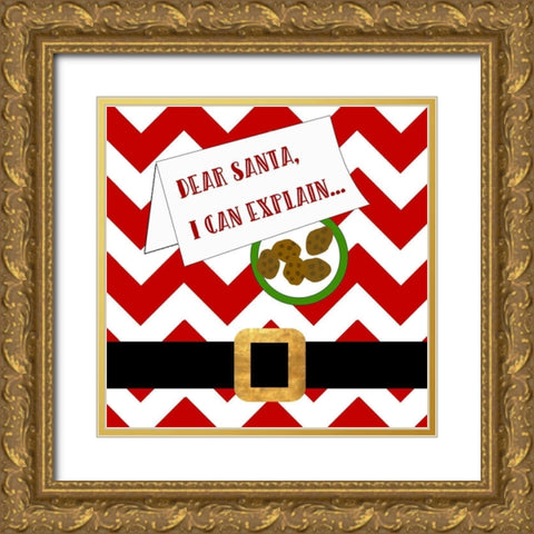 Dear Santa, I Can Explain Gold Ornate Wood Framed Art Print with Double Matting by Quach, Anna