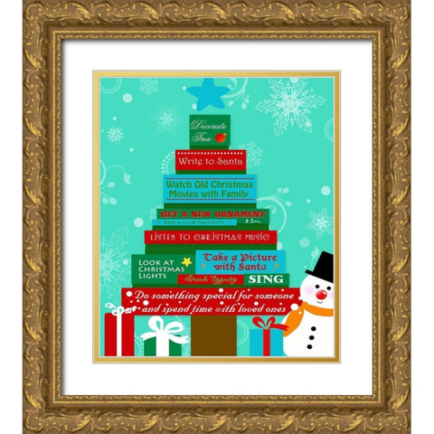Christmas Tales Gold Ornate Wood Framed Art Print with Double Matting by Quach, Anna