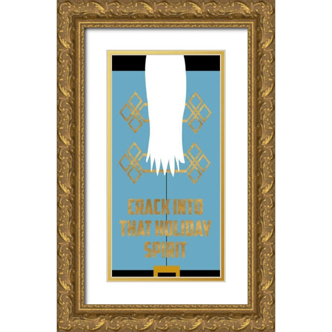 Holiday Spirit Gold Ornate Wood Framed Art Print with Double Matting by Quach, Anna