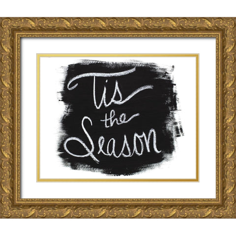 Tis The Season Gold Ornate Wood Framed Art Print with Double Matting by Bryant, Susan