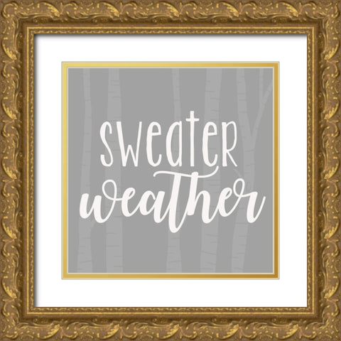 Sweater Weather Gold Ornate Wood Framed Art Print with Double Matting by Quach, Anna