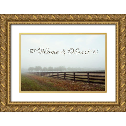 Home and Heart Gold Ornate Wood Framed Art Print with Double Matting by Wilson, Kali