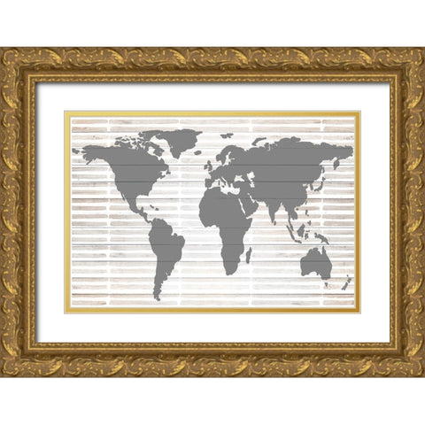 Grey Global Gold Ornate Wood Framed Art Print with Double Matting by Quach, Anna