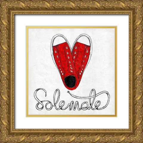 Sole Mate Gold Ornate Wood Framed Art Print with Double Matting by SD Graphics Studio