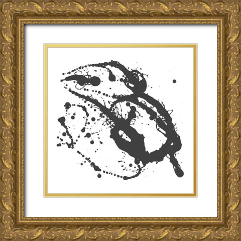 Abstract Splash I Gold Ornate Wood Framed Art Print with Double Matting by Hewitt, L.