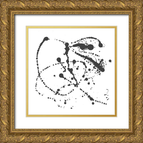 Abstract Splash II Gold Ornate Wood Framed Art Print with Double Matting by Hewitt, L.