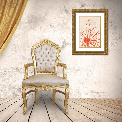 Mandarin Burst I Gold Ornate Wood Framed Art Print with Double Matting by Hewitt, L.