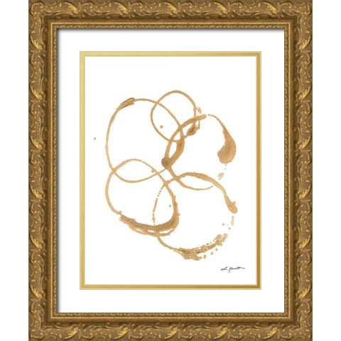 Gold Dreams I Gold Ornate Wood Framed Art Print with Double Matting by Hewitt, L.