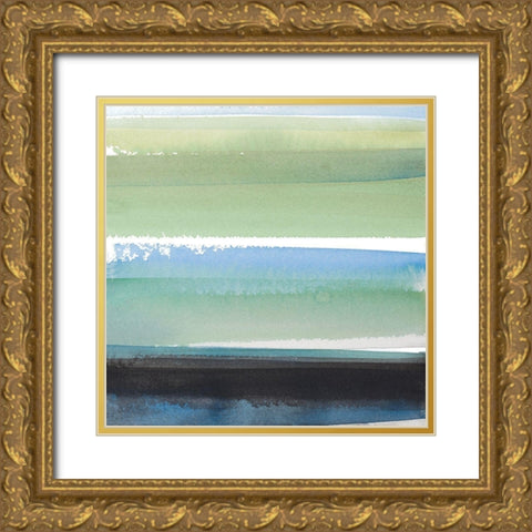 Morning Pasture Square III Gold Ornate Wood Framed Art Print with Double Matting by Loreth, Lanie