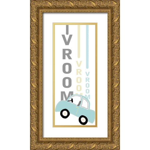 Vroom said the Car Gold Ornate Wood Framed Art Print with Double Matting by Quach, Anna