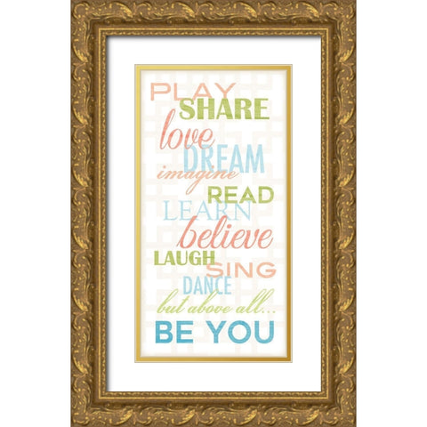 Be You Gold Ornate Wood Framed Art Print with Double Matting by Quach, Anna