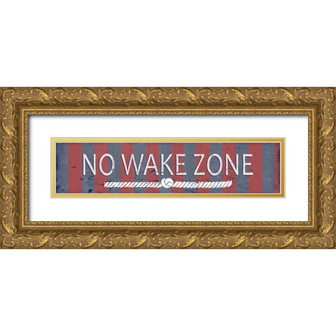 No Wake Zone Gold Ornate Wood Framed Art Print with Double Matting by Quach, Anna