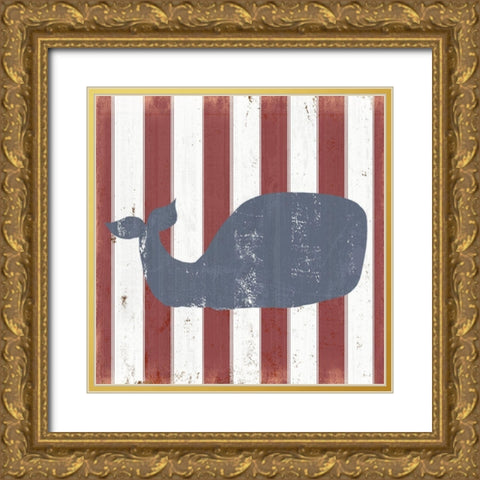American Coastal IV Gold Ornate Wood Framed Art Print with Double Matting by Quach, Anna