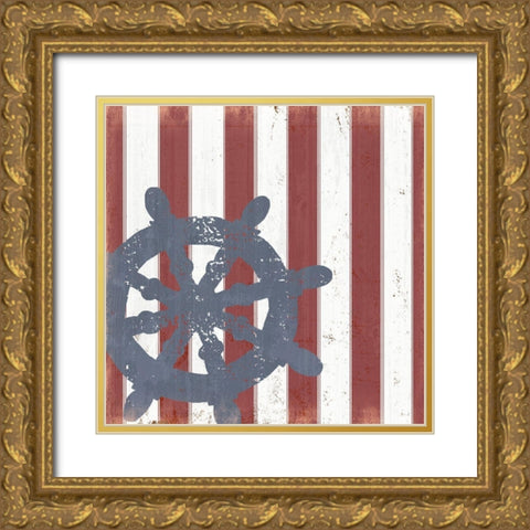 American Coastal II Gold Ornate Wood Framed Art Print with Double Matting by Quach, Anna