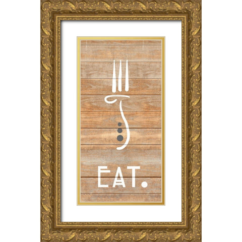 Eat Gold Ornate Wood Framed Art Print with Double Matting by Quach, Anna