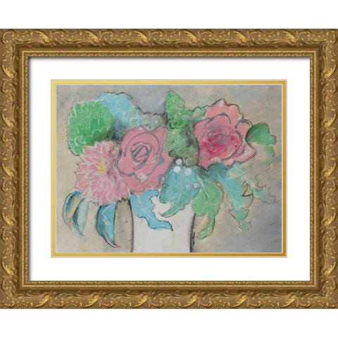 Delicate Treasure I Gold Ornate Wood Framed Art Print with Double Matting by Maria, Robin