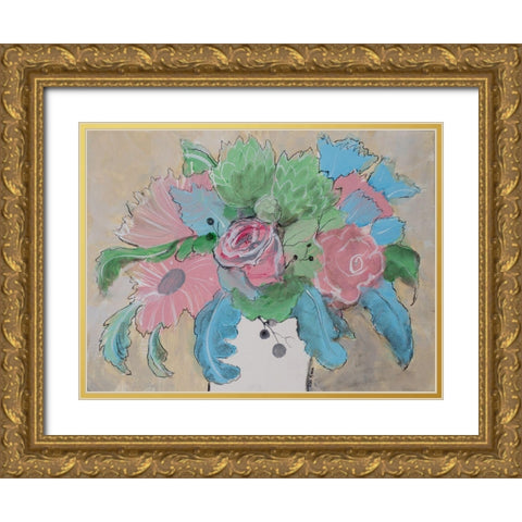 Delicate Treasure II Gold Ornate Wood Framed Art Print with Double Matting by Maria, Robin