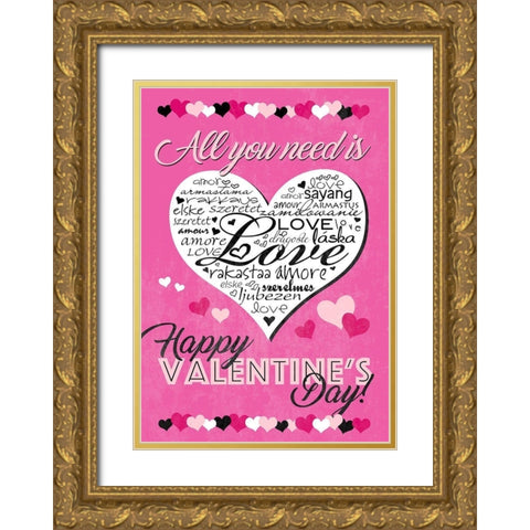 All You Need Gold Ornate Wood Framed Art Print with Double Matting by Quach, Anna
