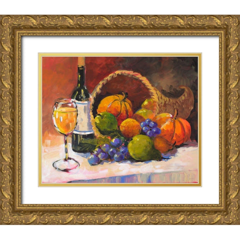 Candle Light Harvest II Gold Ornate Wood Framed Art Print with Double Matting by Slivka, Jane