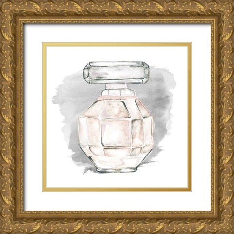 Perfume Bottle with Watercolor II Gold Ornate Wood Framed Art Print with Double Matting by Medley, Elizabeth