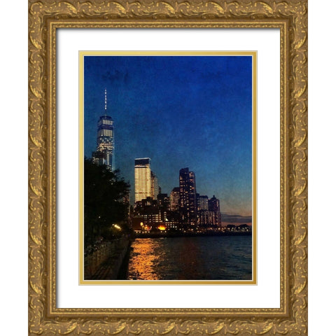 Evening Walks Gold Ornate Wood Framed Art Print with Double Matting by Acosta